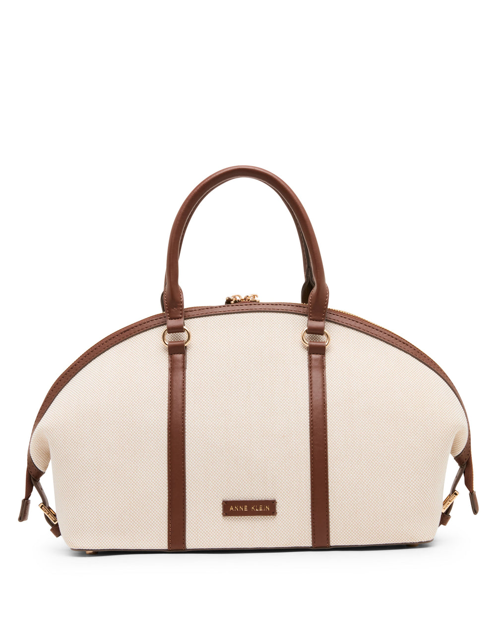 Canvas Bowler Satchel with Charms - Anne Klein