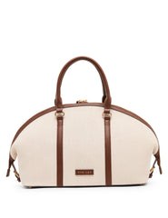 Canvas Bowler Satchel with Charms - Anne Klein