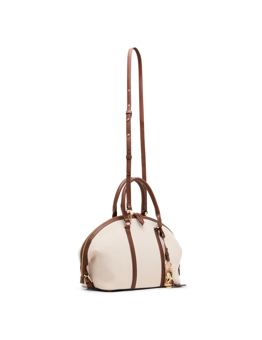 Canvas Bowler Satchel with Charms - Anne Klein