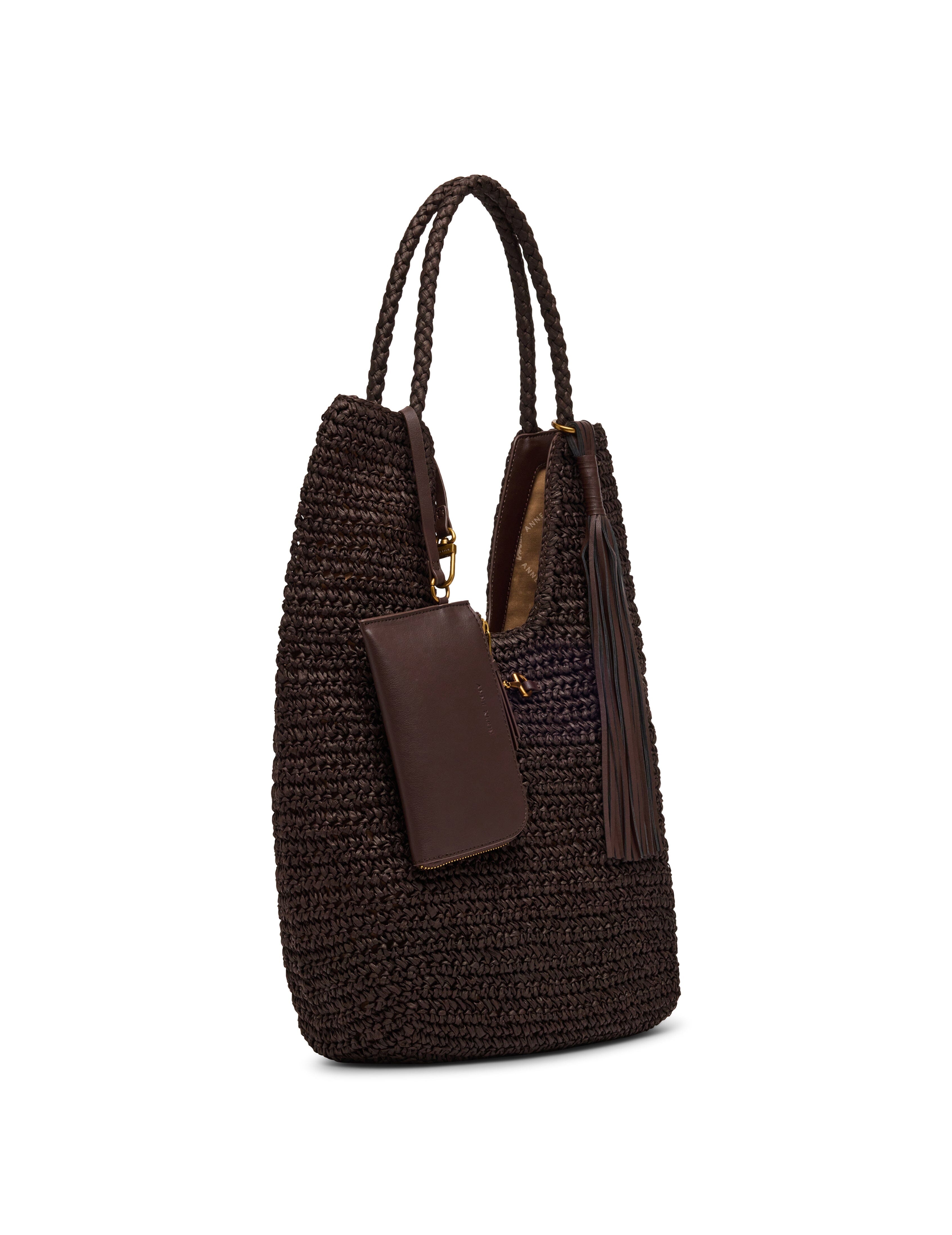 Tapered North South Tote Bag - Anne Klein Espresso