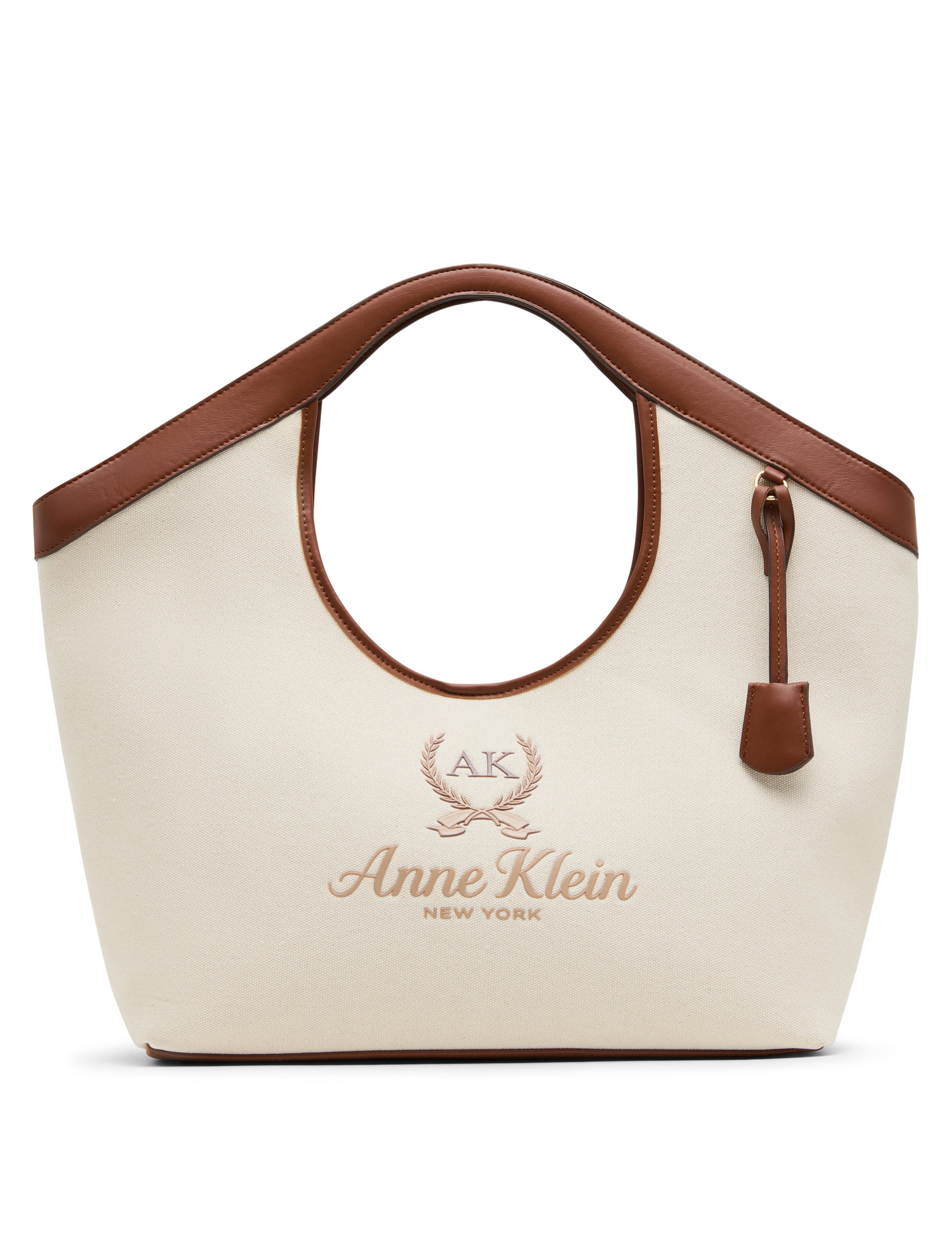 Large Canvas Tote with Detachable Strap - Anne Klein