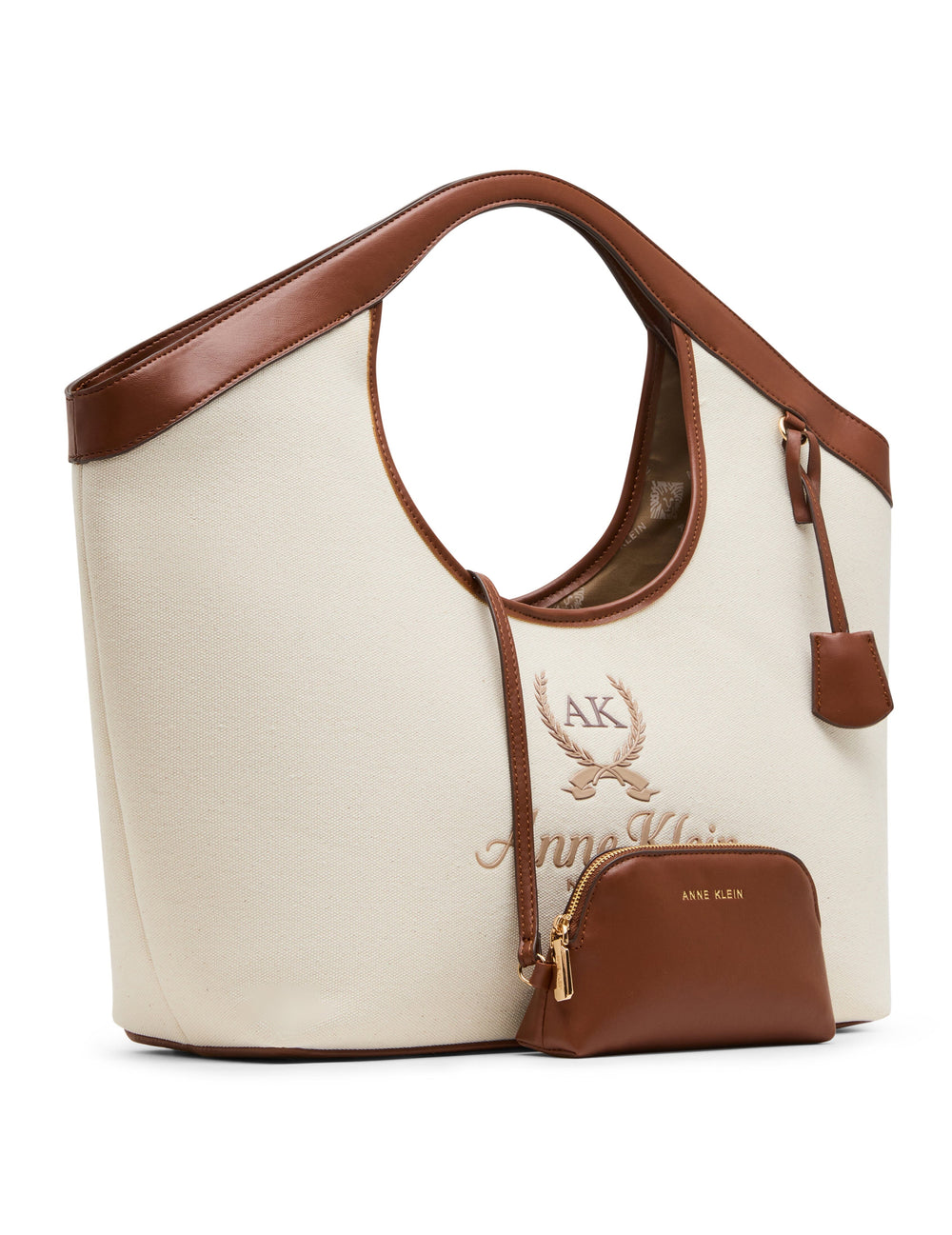 Large Canvas Tote with Detachable Strap - Anne Klein