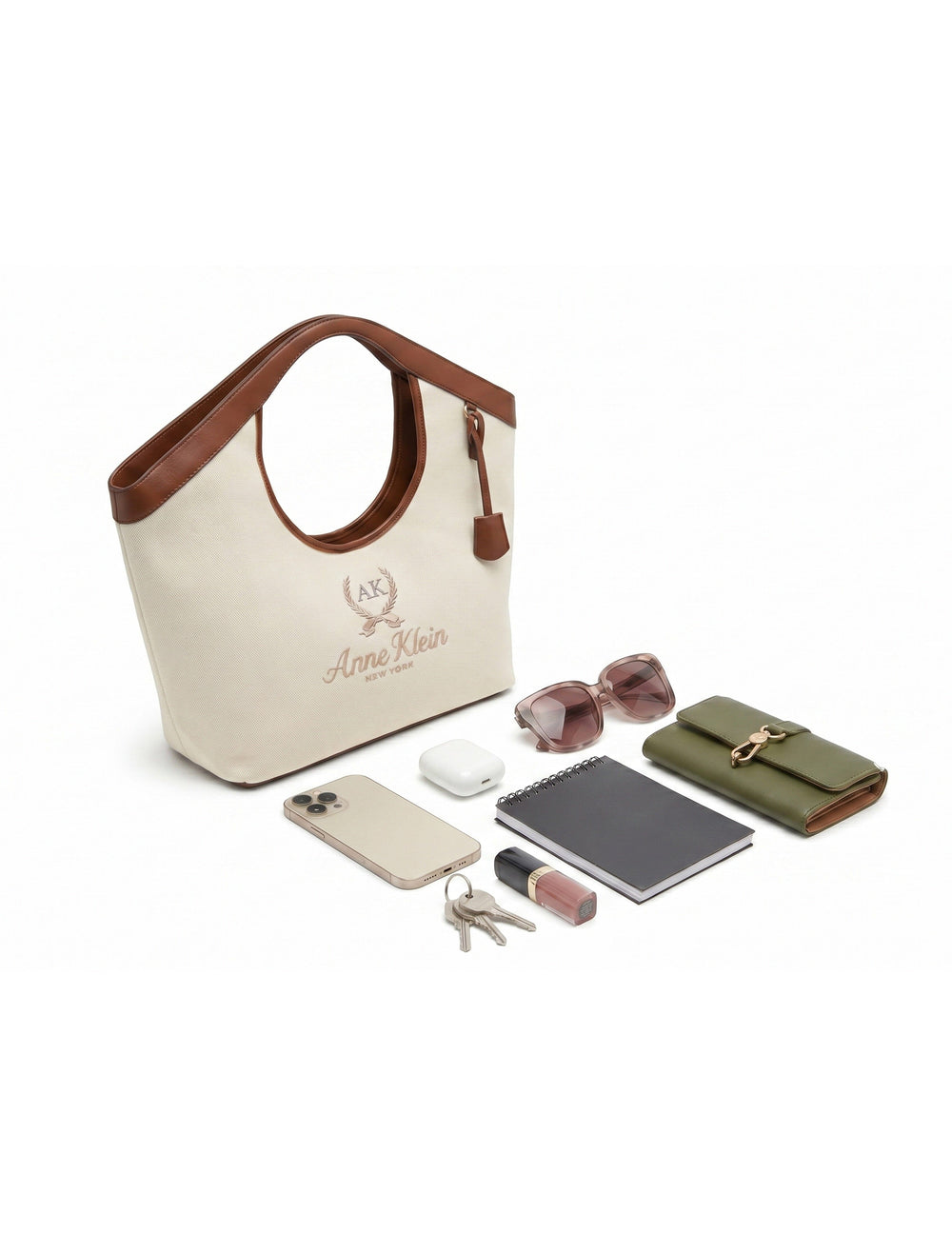 Large Canvas Tote with Detachable Strap - Anne Klein