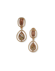 Ce Dbl Stone Drop-Gld/Blush Multi - Anne Klein