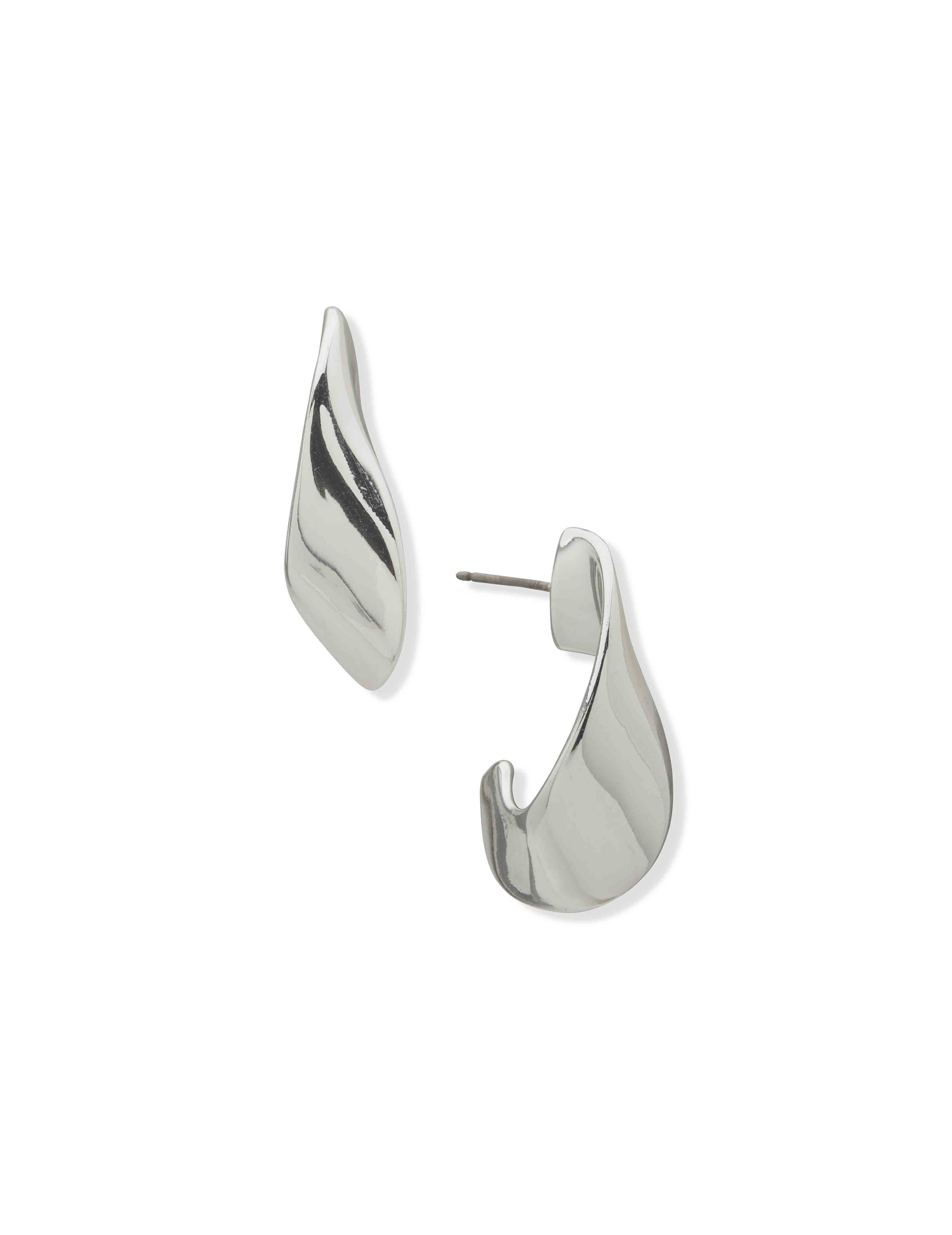 Pe Twisted Lrg Hoop-Slv - Anne Klein