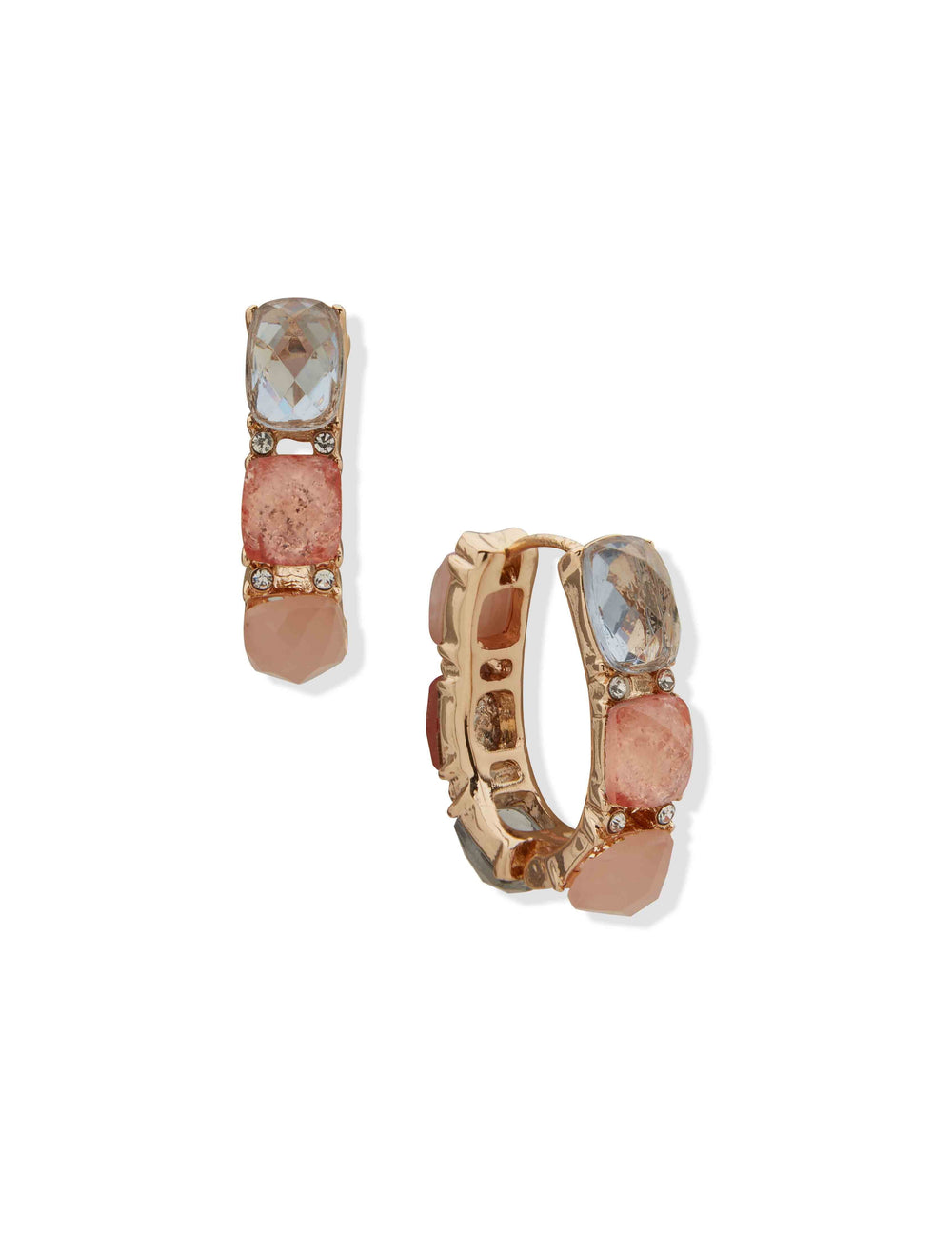 Pe 21Mm Stn Huggie Hoop-Gld/Multi/Cry - Anne Klein