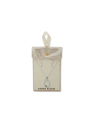 Se Nk/Er Openwork Puffy Pendant-Slv/Cry - Anne Klein