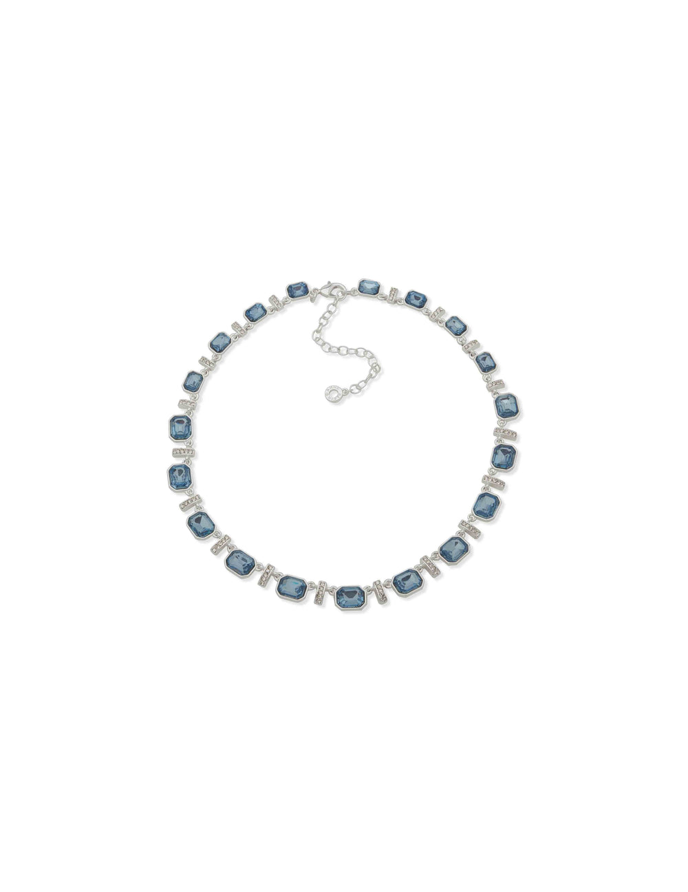 Nk 16In Emerald Cut& Bar Stn Clr-Slv/Blue/Cry - Anne Klein