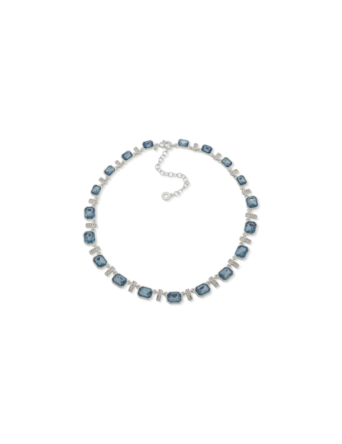 Nk 16In Emerald Cut& Bar Stn Clr-Slv/Blue/Cry - Anne Klein