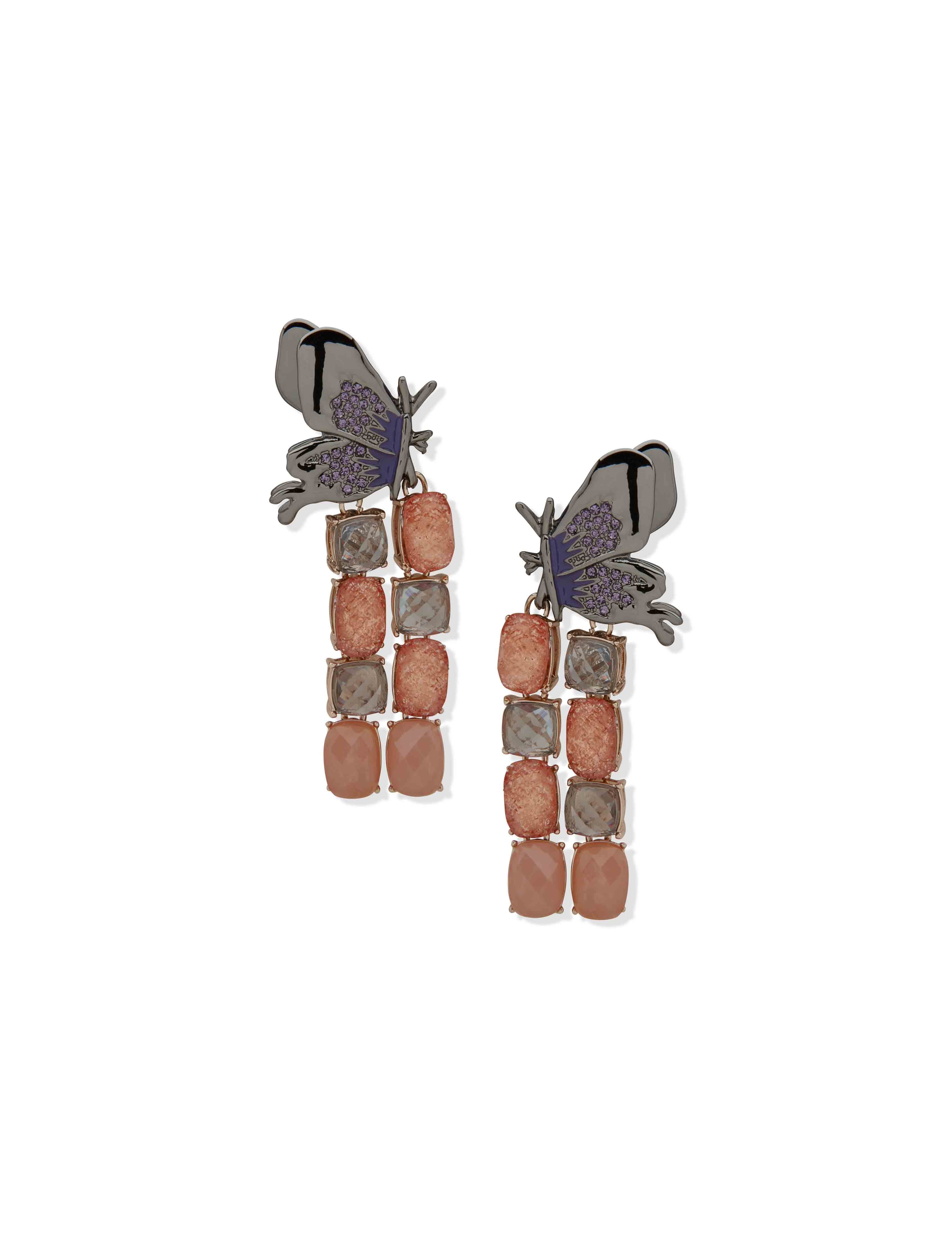 Pe Butterfly Motif W/ Stn Chndlr-Gld/Lt Hem/Mlt - Anne Klein