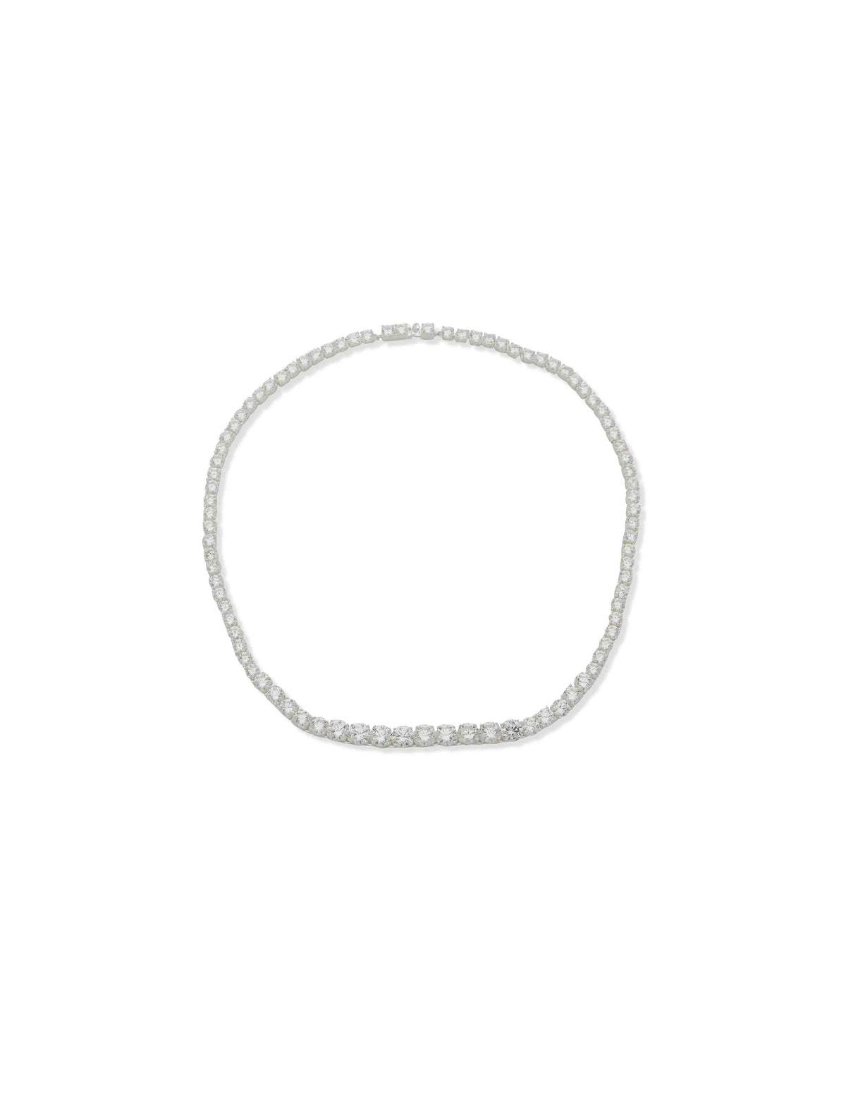 Rounded Stone Necklace - Silver - Anne Klein