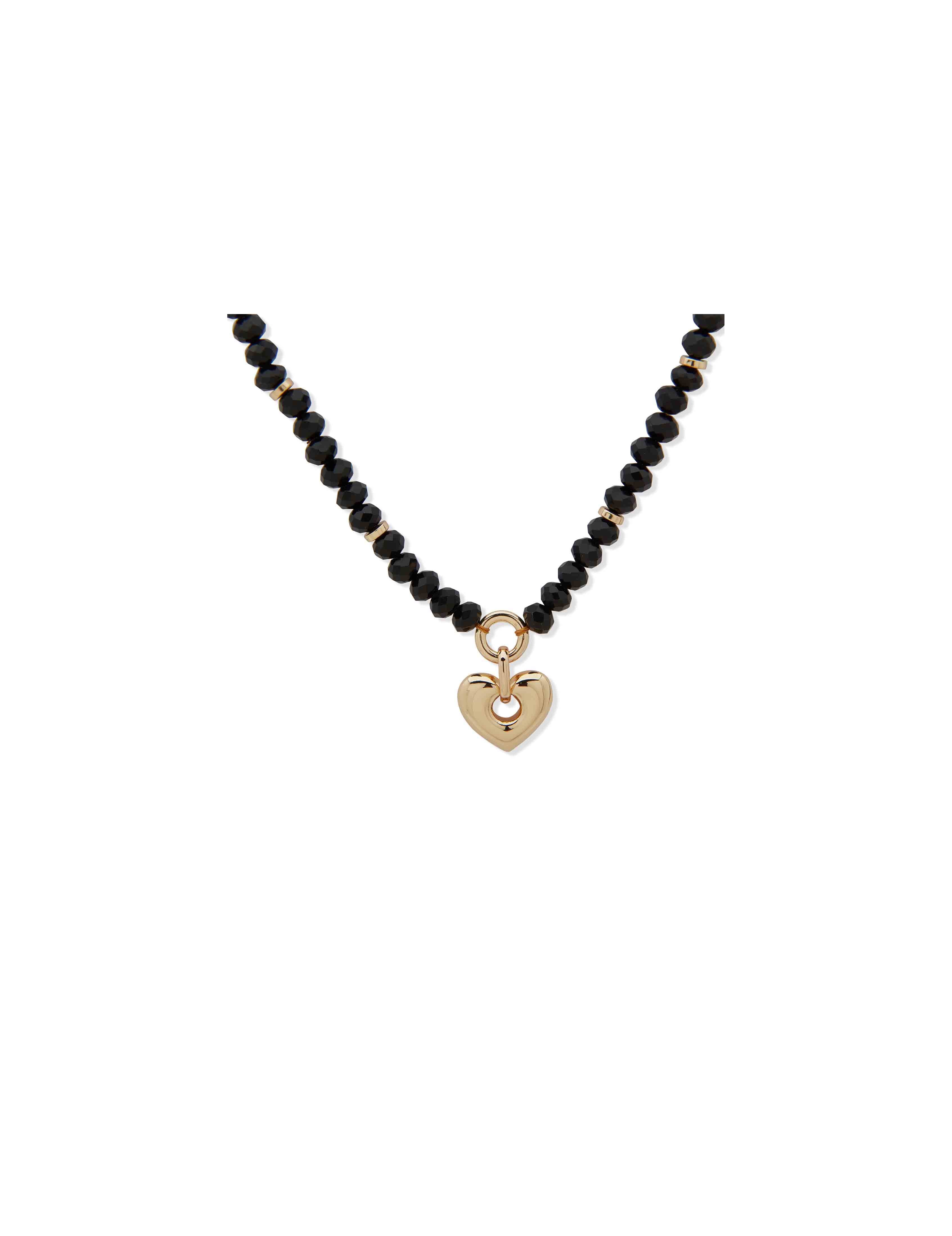 Heart Motif Pendant - Gold/Jet - Anne Klein