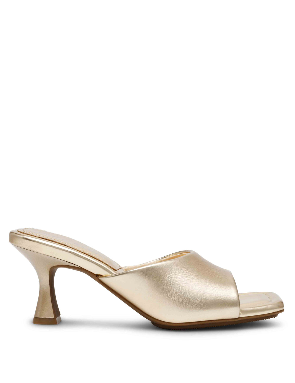Jerilyn Gold Heeled Mule Sandal - Anne Klein LIGHT GOLD