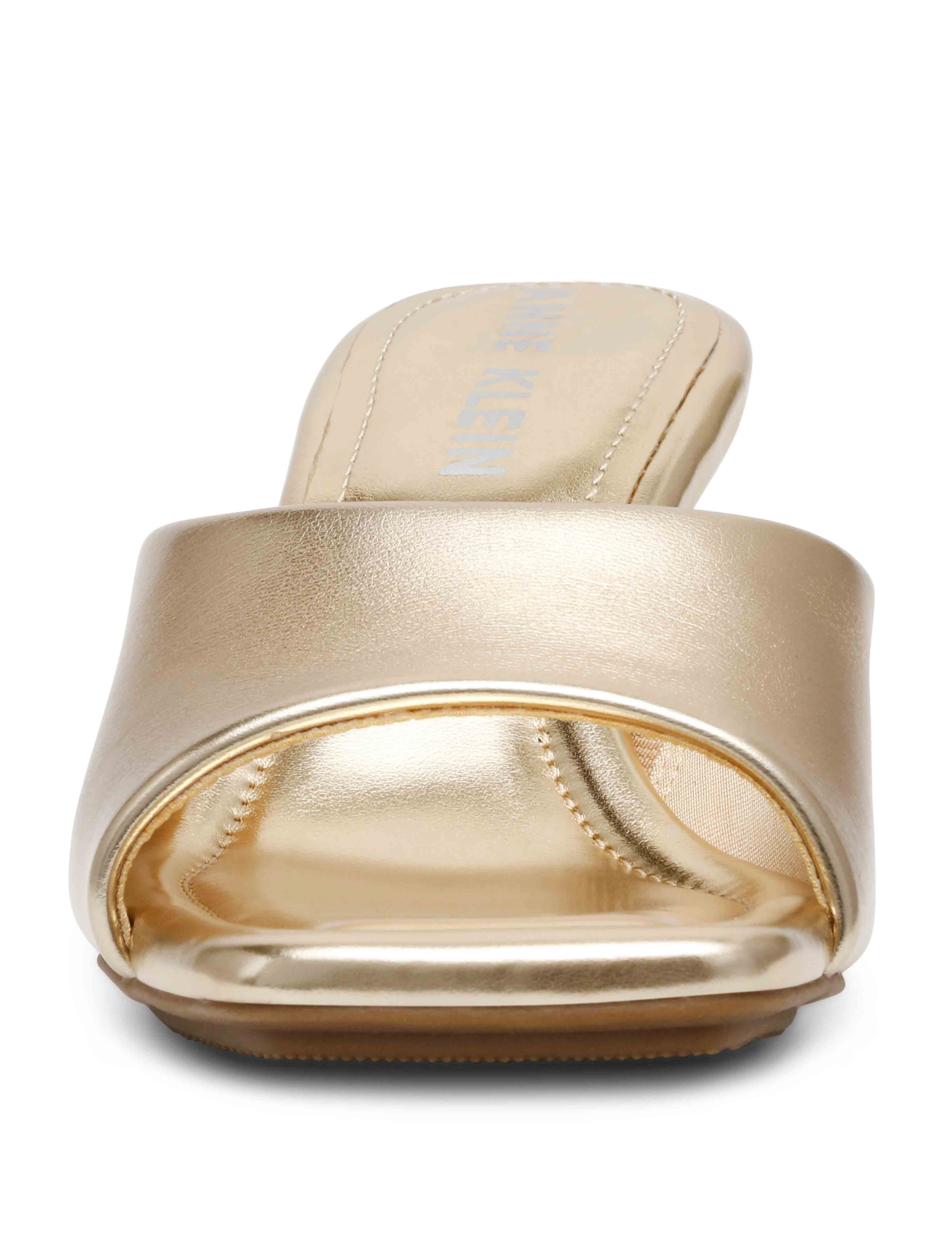 Jerilyn Gold Heeled Mule Sandal - Anne Klein LIGHT GOLD