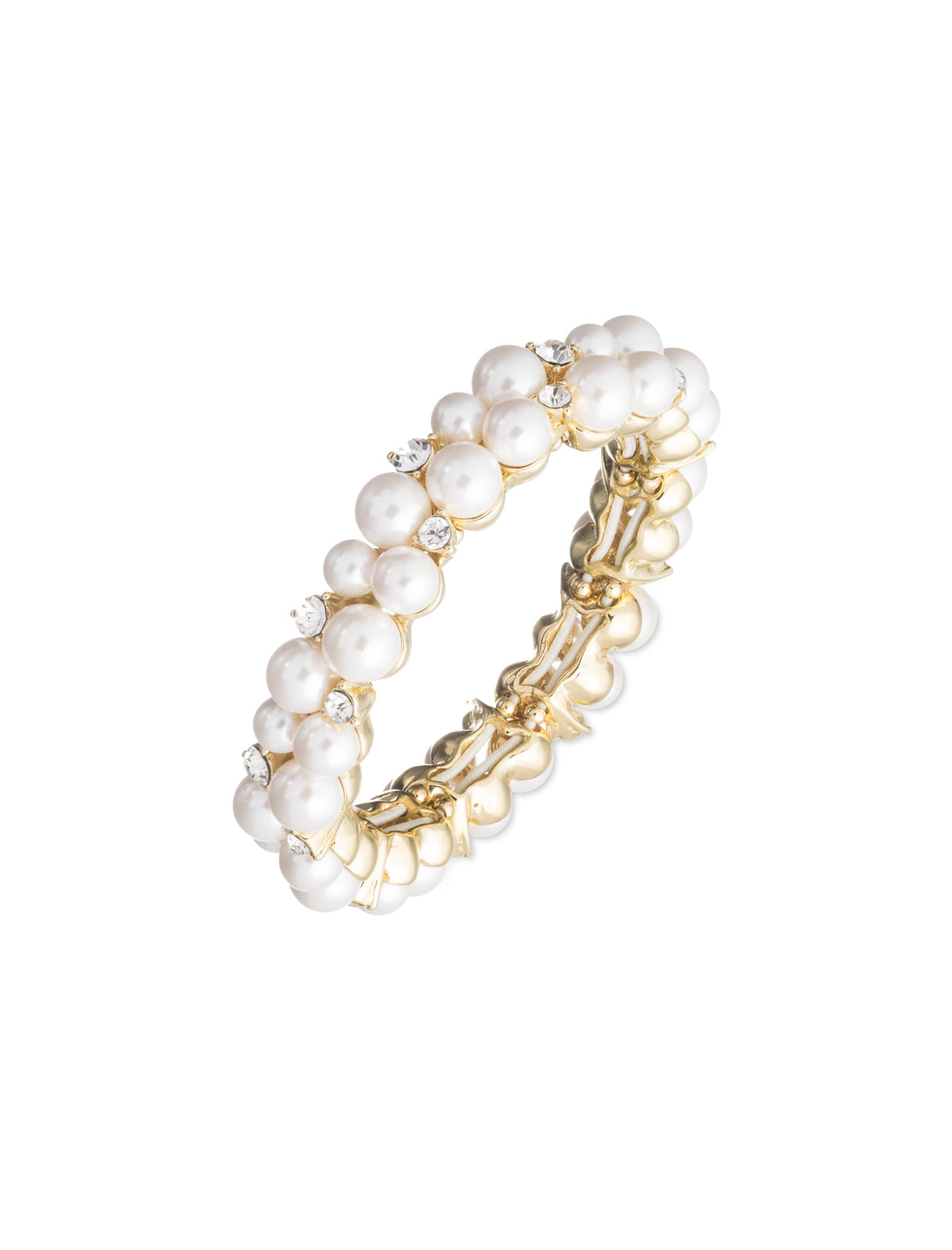 Clustered Faux Pearl Stretch Bracelet - Anne Klein