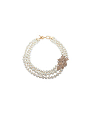 Leaf Faux Pearl Collar Necklace - Anne Klein