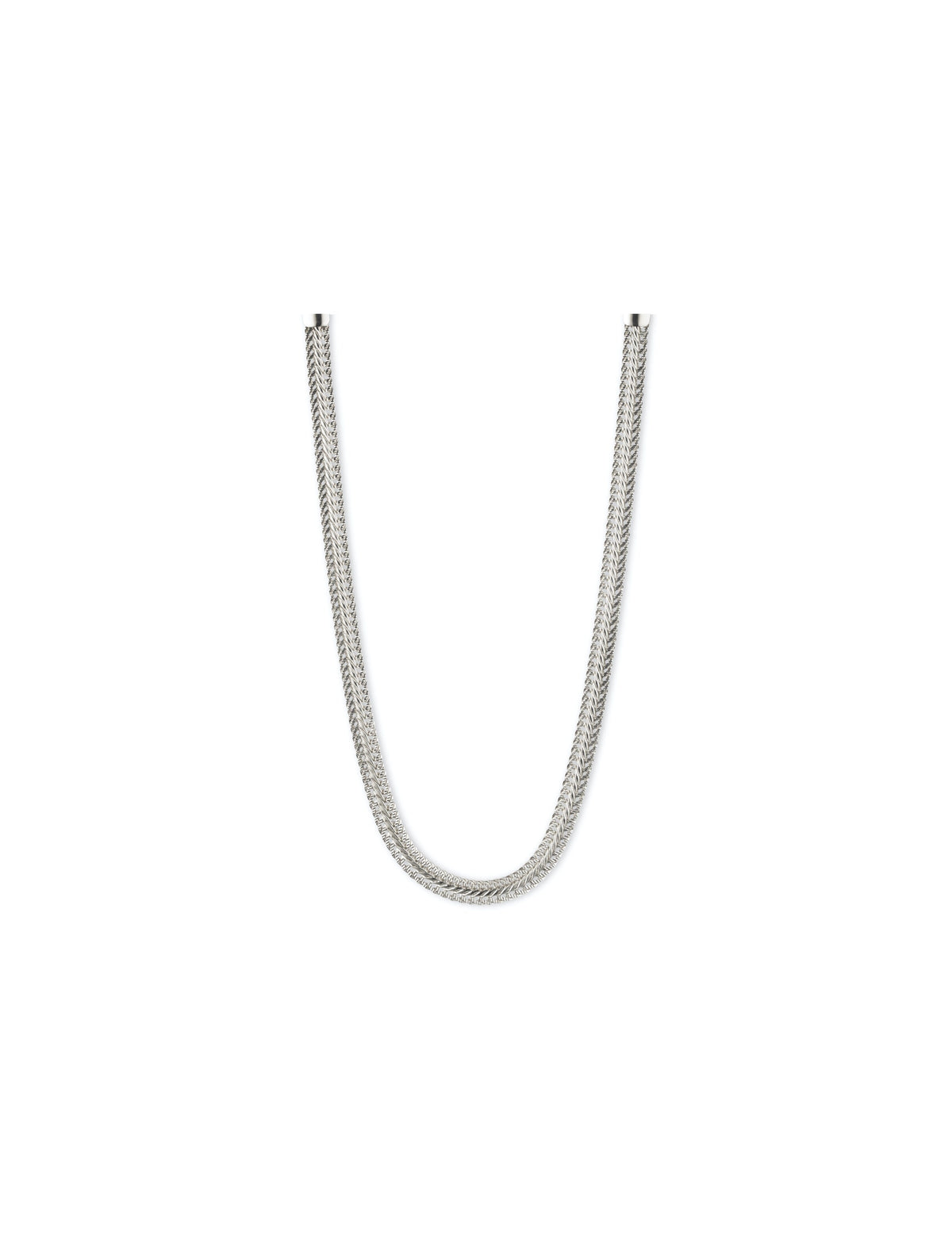 Herringbone Chain Necklace - Anne Klein Silver-Tone