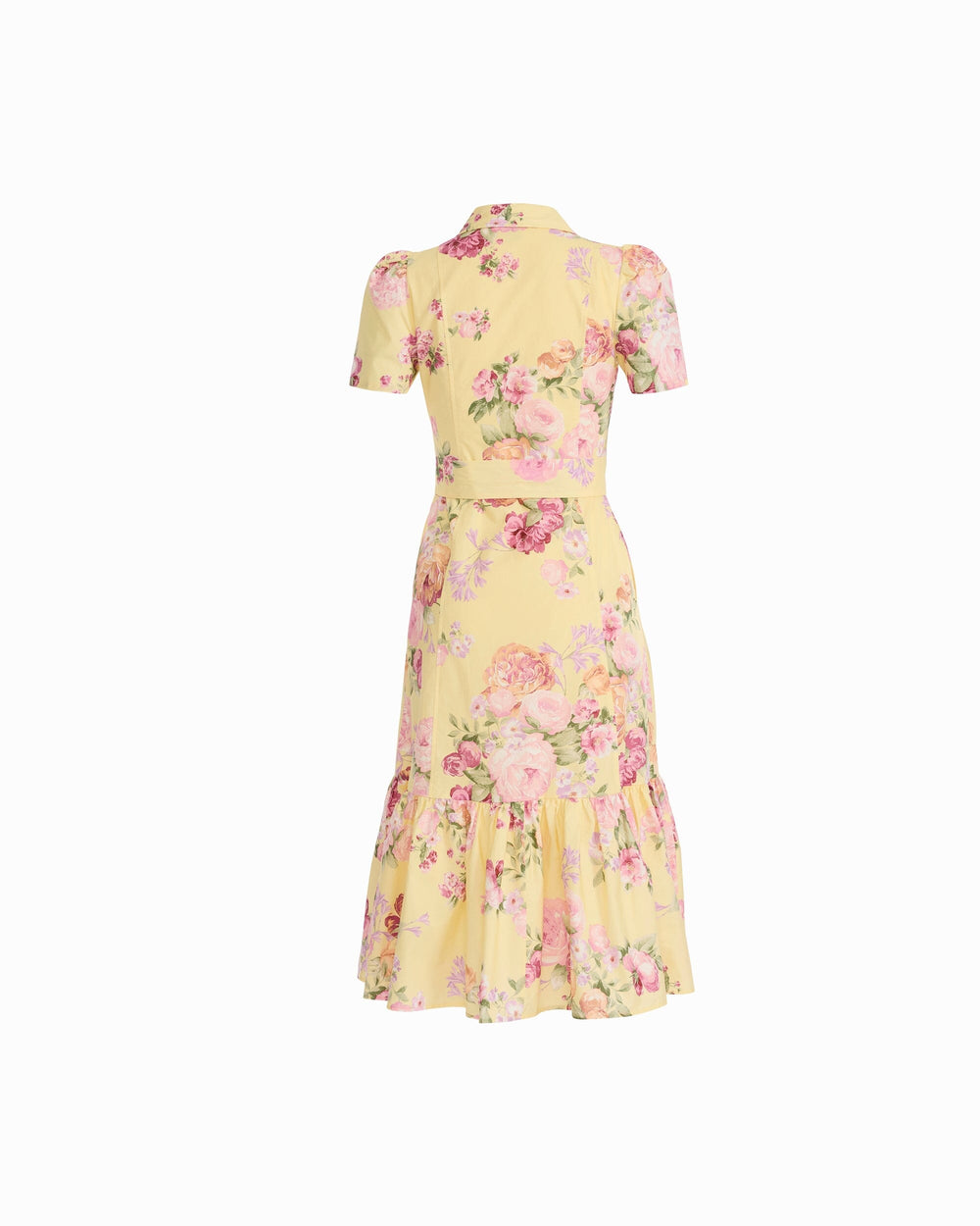 Short Sleeve Tiered Shirt Dress - Anne Klein DAFFODIL MULTI