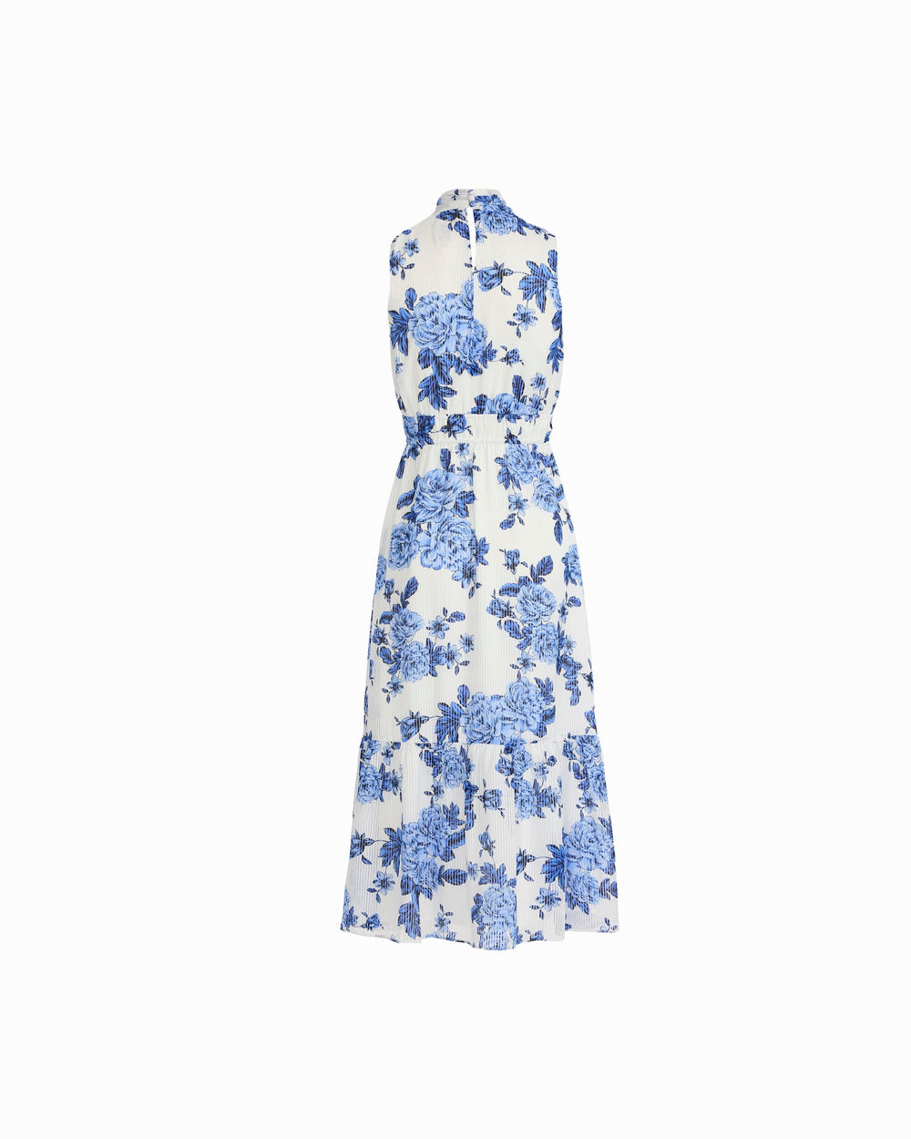 Tie Neck Tiered Midi Dress - Anne Klein MARINA MULTI
