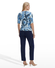 Elbow Ruched Sleeve Top - Anne Klein DISTANT MNTN MULTI