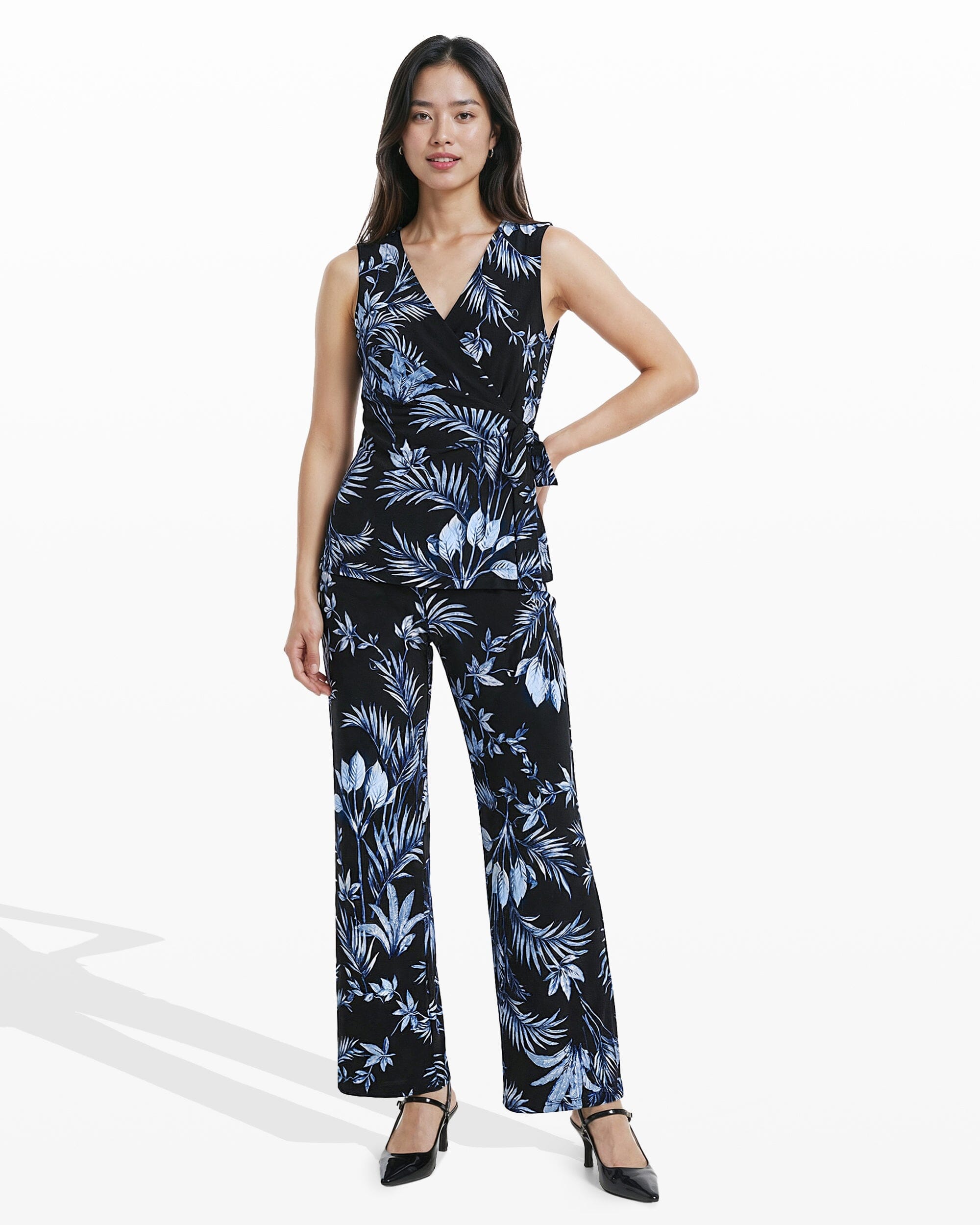 Sleeveless Wrap Top - Anne Klein ANNE BLACK MULTI