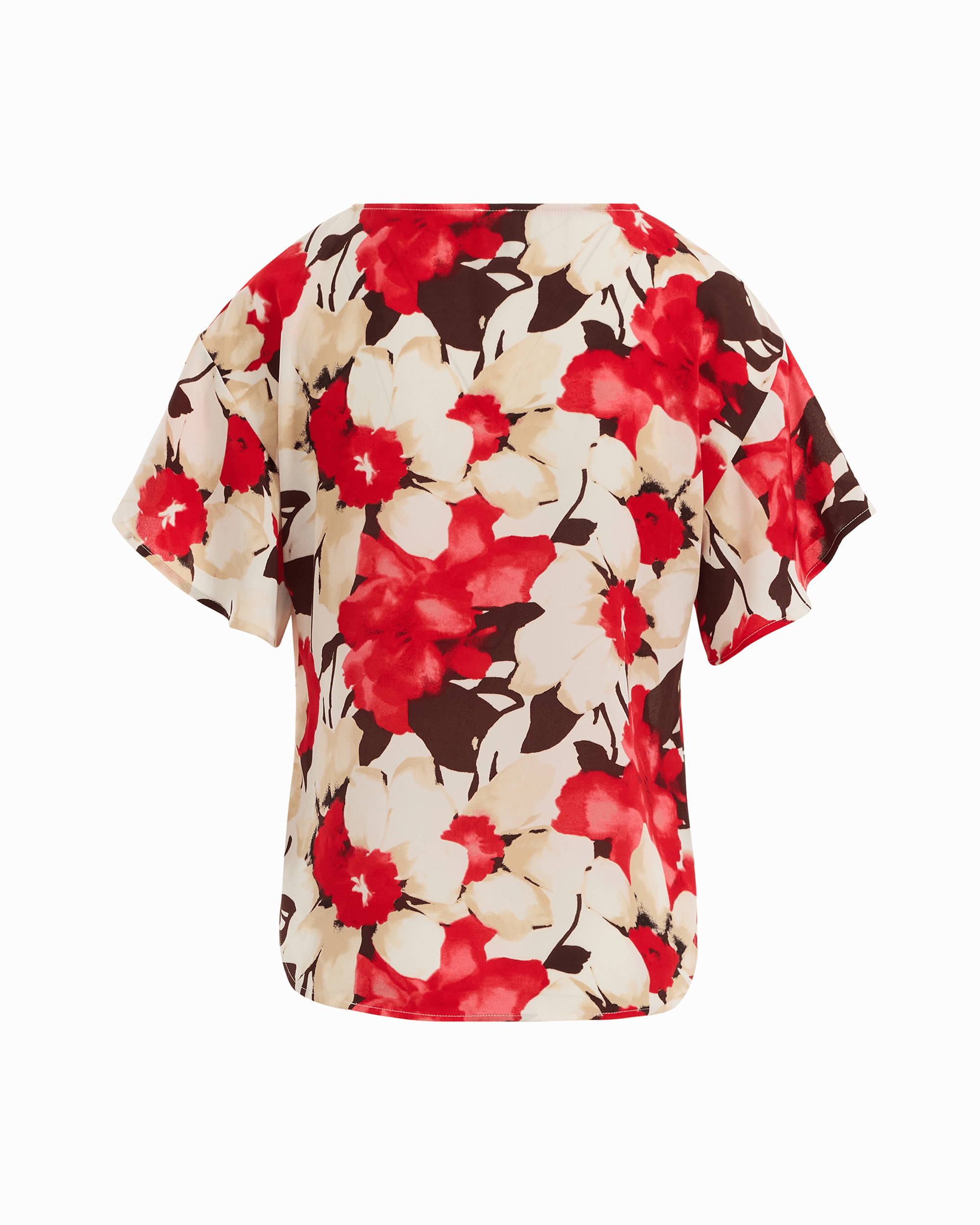 Flutter Sleeve Bateau Neck Blouse in WHITE DOVE MULTI - Anne Klein WHITE DOVE MULTI