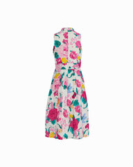 Notched Collar Wrap Dress - Anne Klein CRISP WHITE MULTI