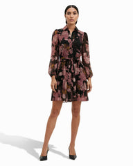 Tiered Shirt Dress - Anne Klein Anne Black Multi