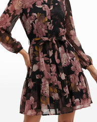 Tiered Shirt Dress - Anne Klein Anne Black Multi