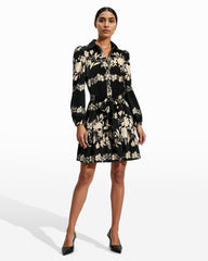 Tiered Collared Shirt Dress - Anne Klein Anne Blk/Swan White