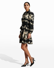 Tiered Collared Shirt Dress - Anne Klein Anne Blk/Swan White