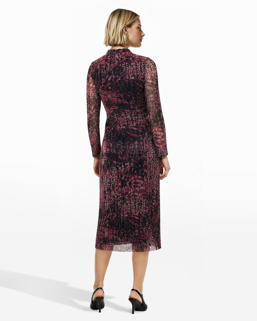 Twist Front Midi Dress - Anne Klein Lotus Pink Multi