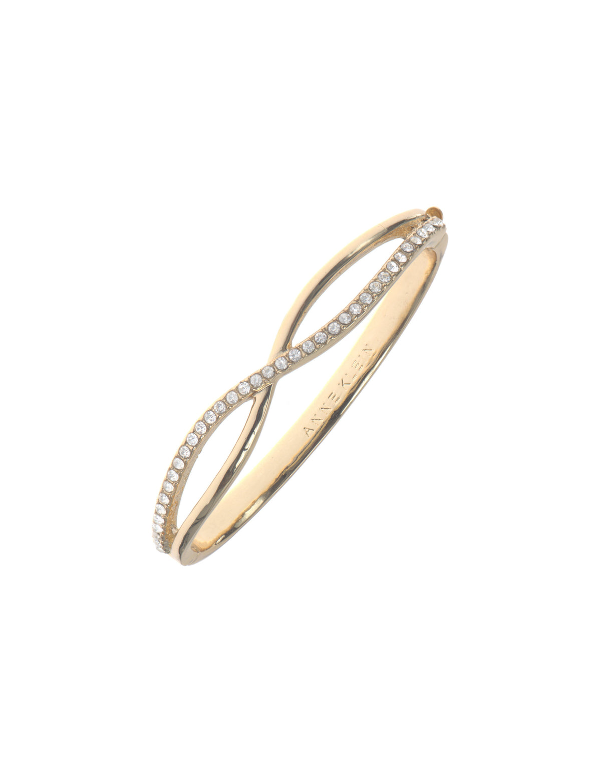 Crisscross Crystal Bangle Bracelet - Anne Klein Gold-Tone