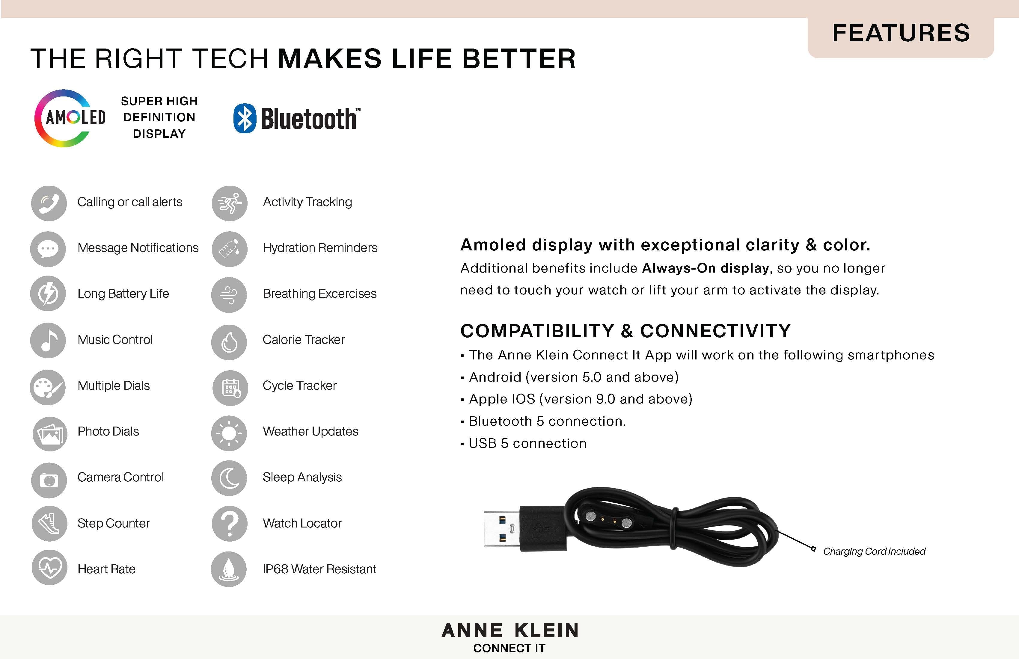 Connect It Prism Smartwatch Set - Anne Klein Gold-Tone/White
