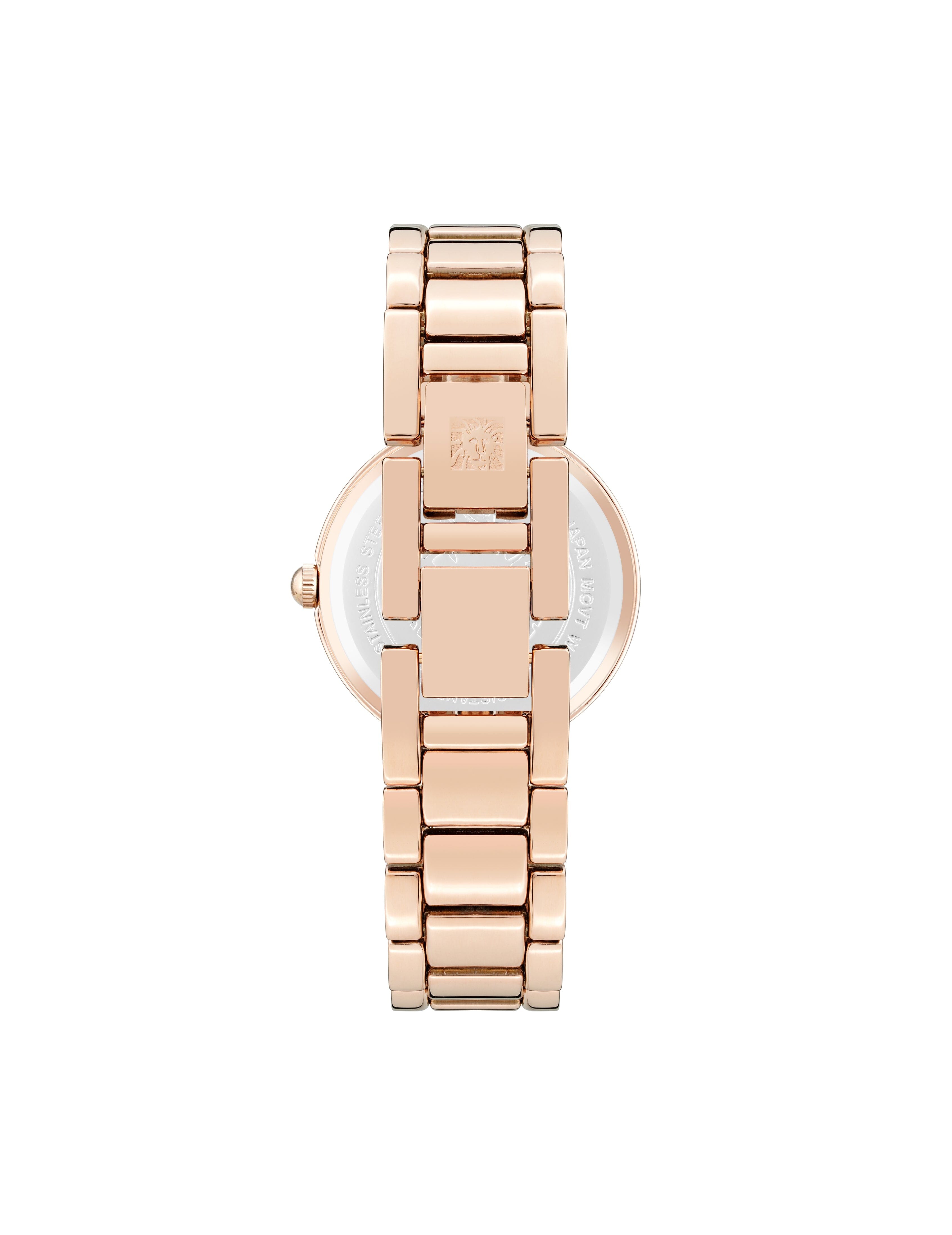 Diamond Dial Bracelet Watch - Anne Klein Rose-Tone/Green