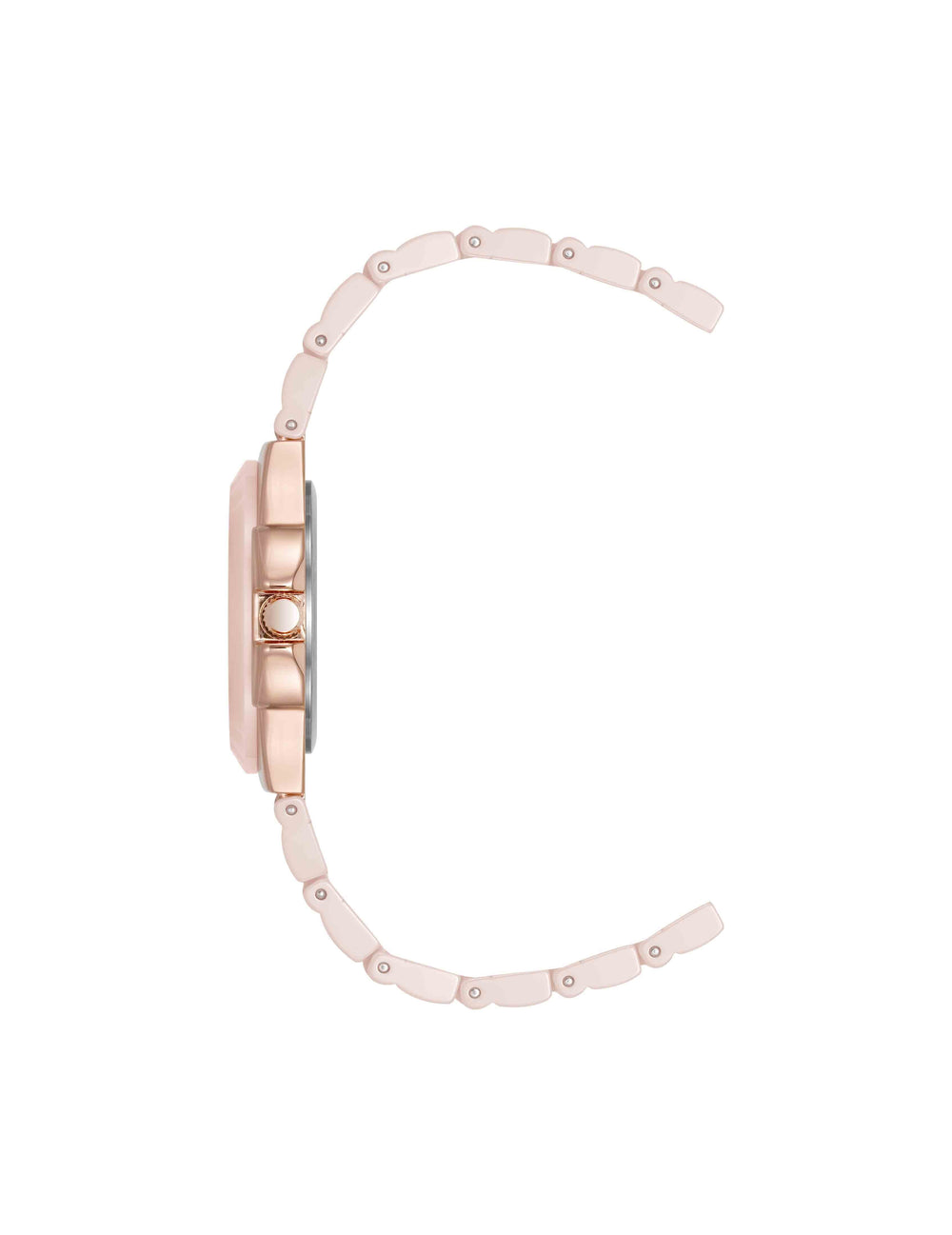 Ceramic Bracelet & Bezel Watch with Diamond - Anne Klein Rose-Tone/Blush Pink