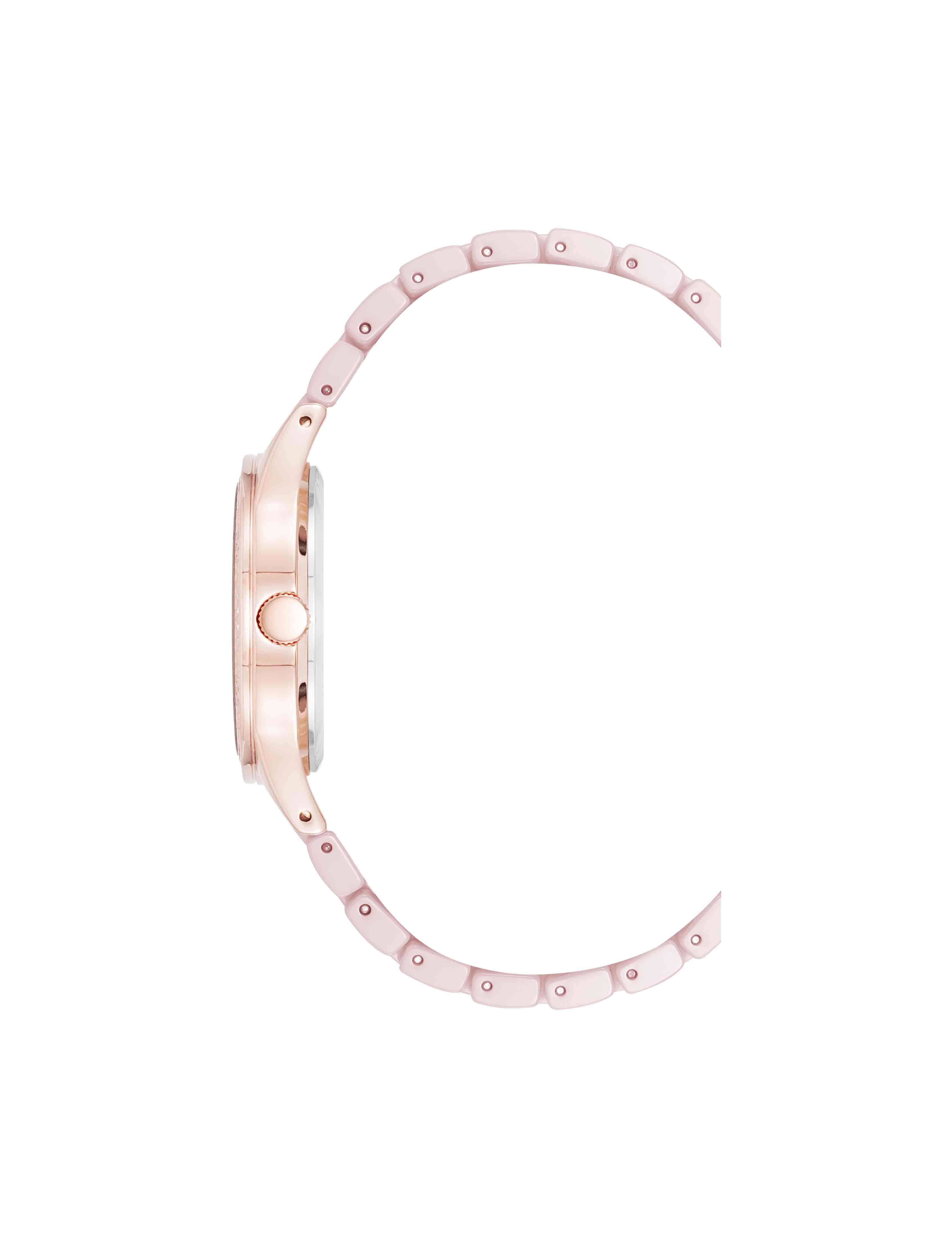 Ceramic Floral Dial Watch in Blush Pink - Anne Klein Blush/Rose-Tone
