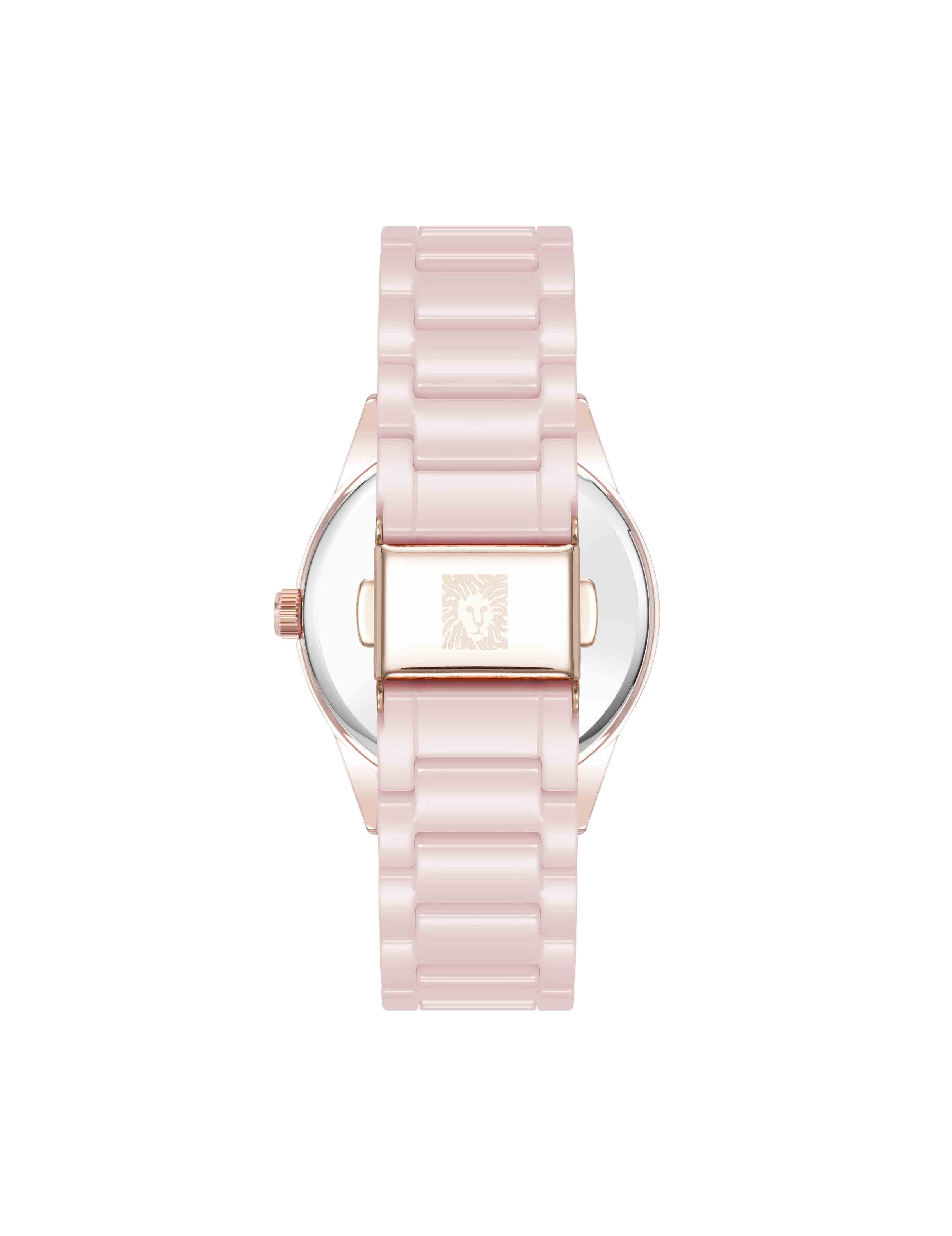 Ceramic Floral Dial Watch in Blush Pink - Anne Klein Blush/Rose-Tone