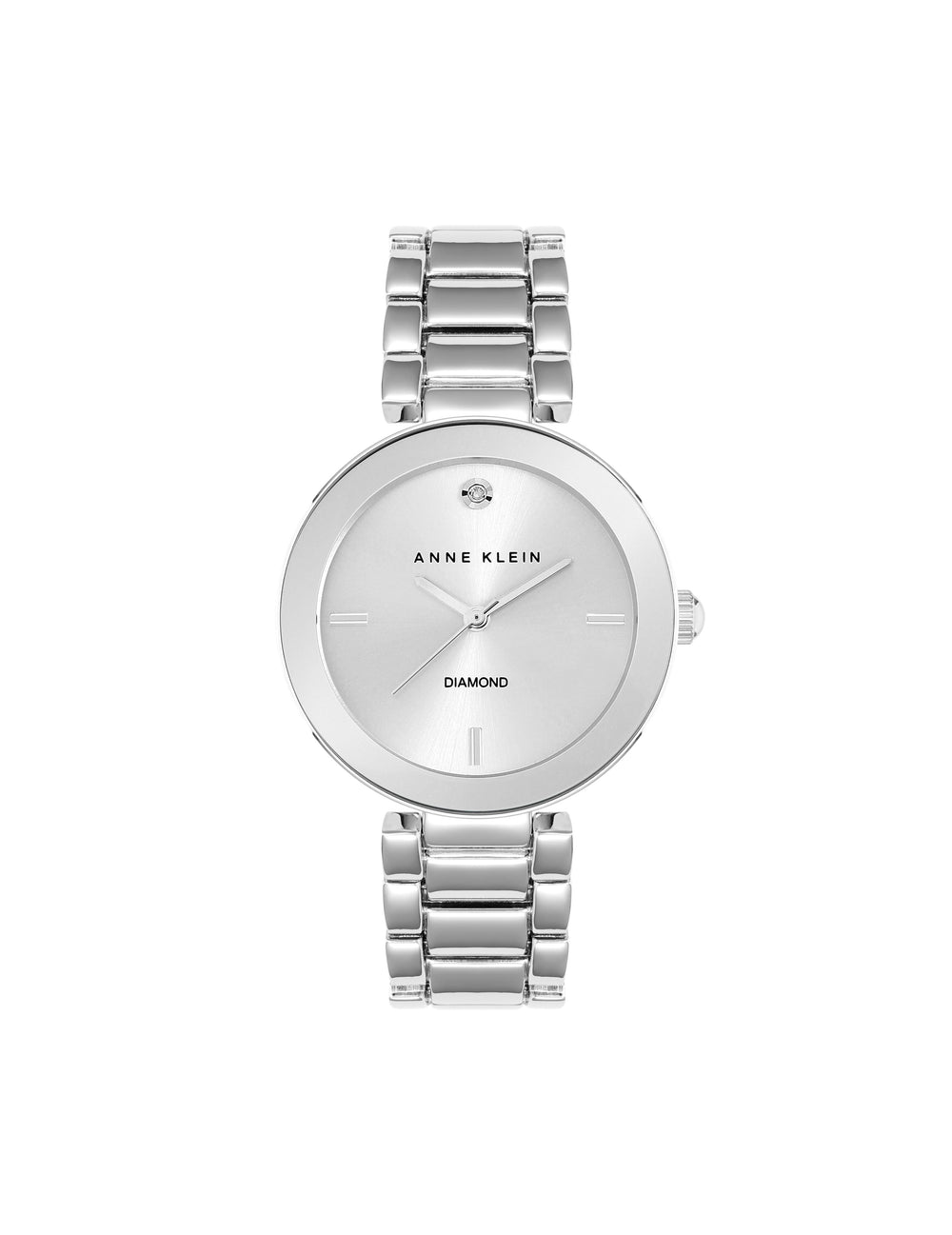 Diamond Dial Bracelet Watch - Anne Klein Silver-Tone