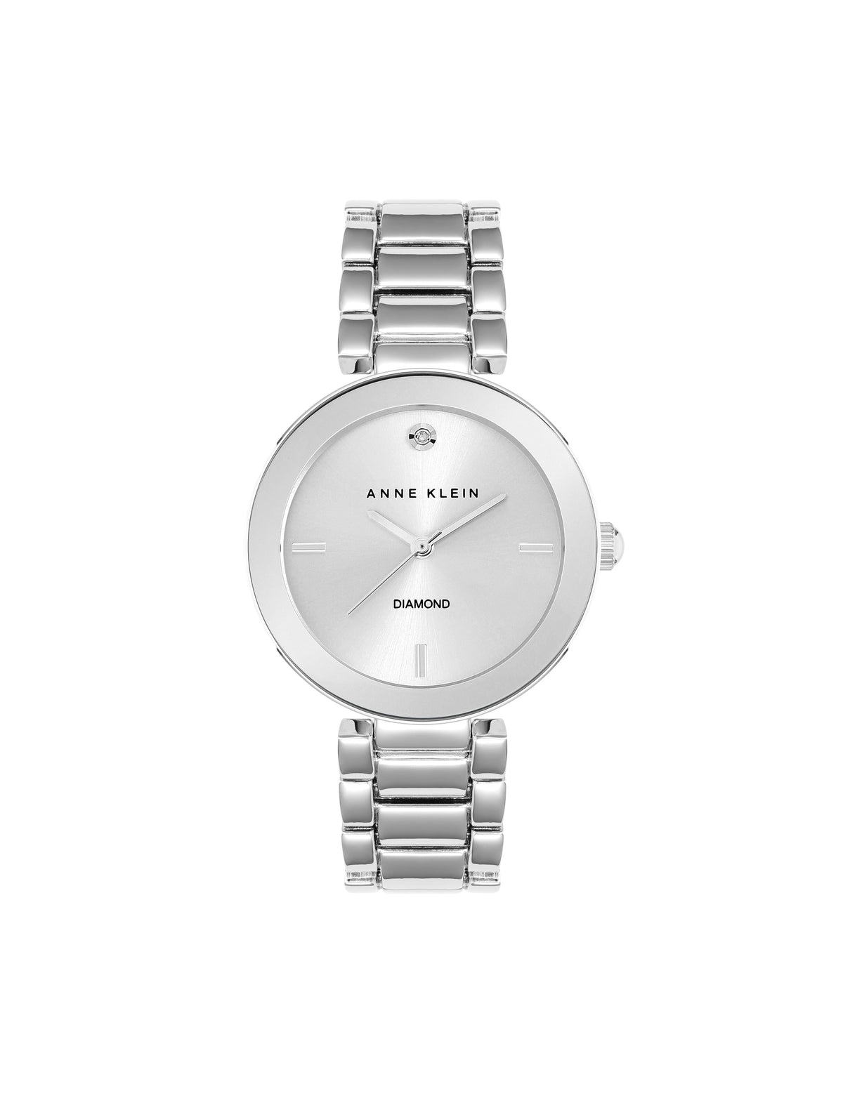 Diamond Dial Bracelet Watch - Anne Klein Silver-Tone
