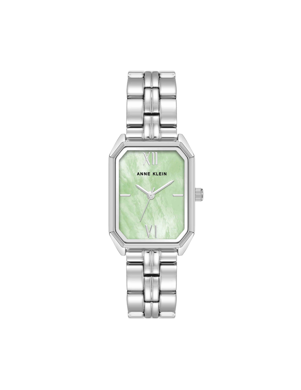 Octagonal Shaped Metal Bracelet Watch - Anne Klein Mint/Silver-Tone