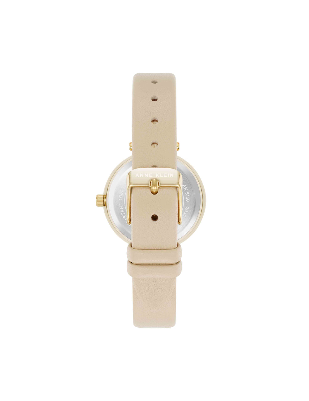 Sustainable Leather Band Watch, Mother of Pearl - Anne Klein Gold-Tone/Beige