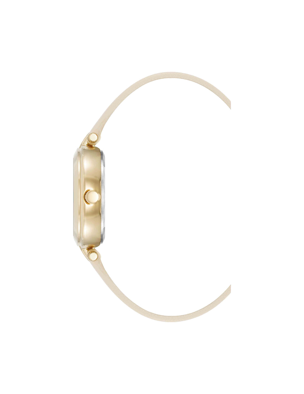 Sustainable Leather Band Watch, Mother of Pearl - Anne Klein Gold-Tone/Beige