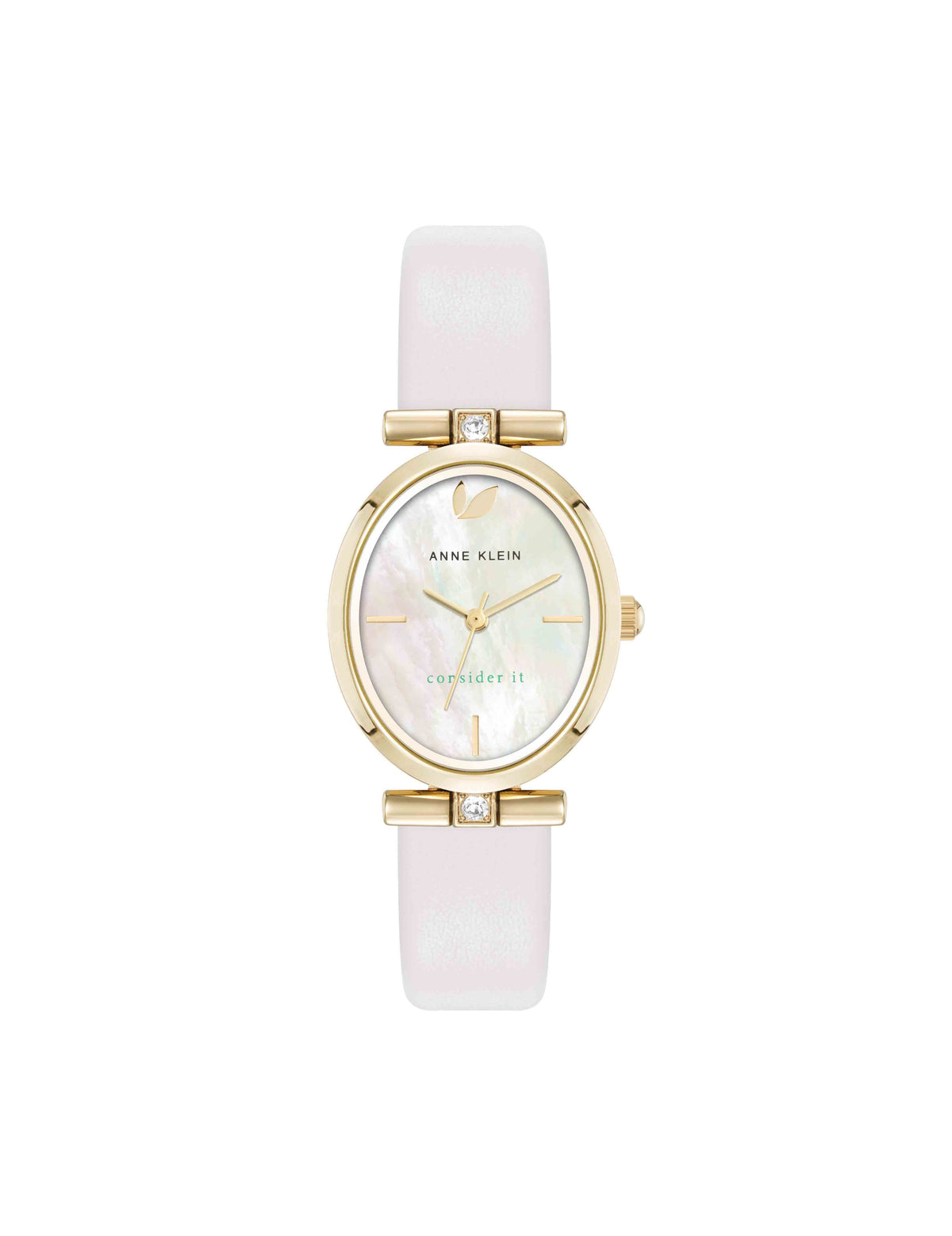 Oval Case Sustainable Leather Watch - Anne Klein Gold-Tone/Ivory