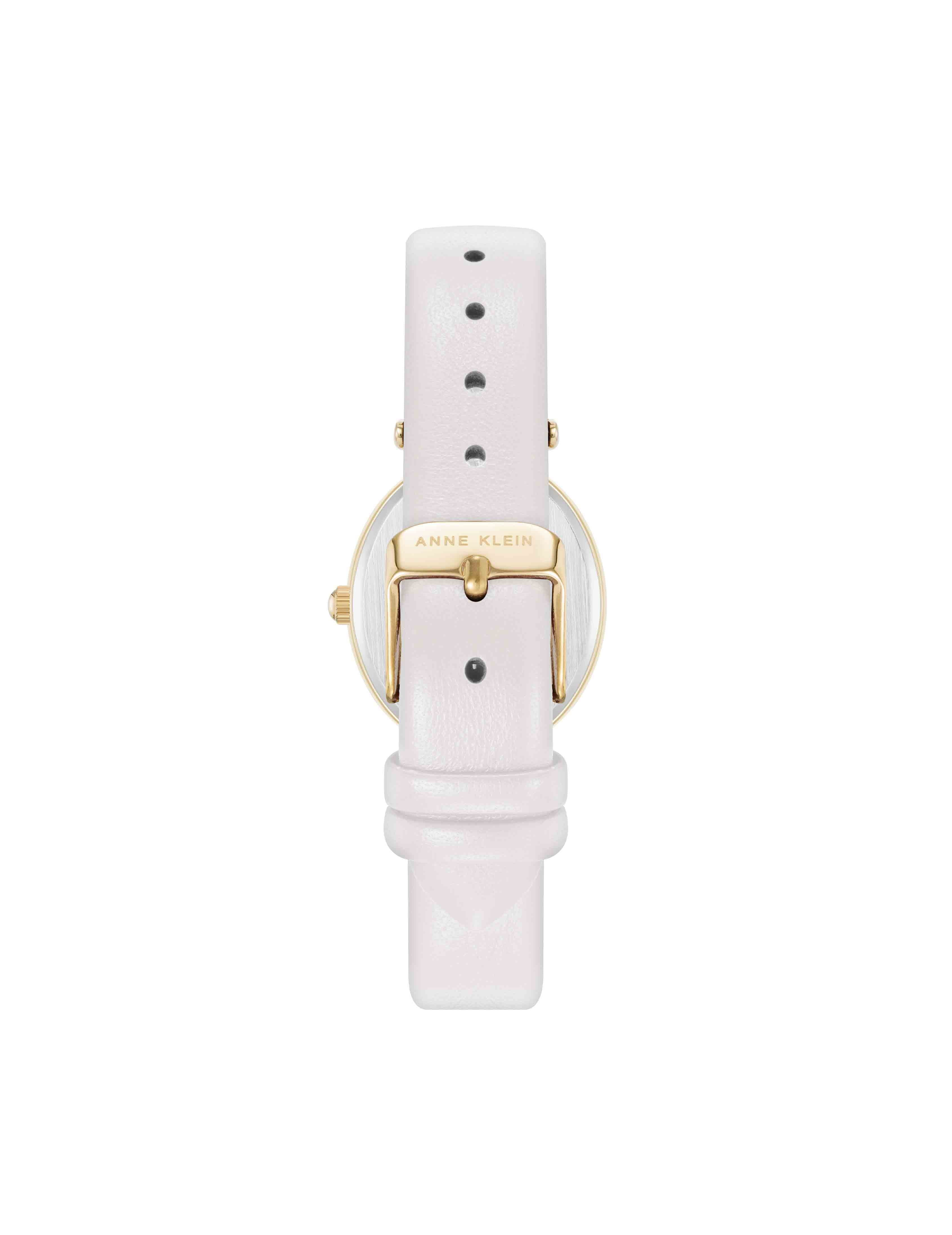Oval Case Sustainable Leather Watch - Anne Klein Gold-Tone/Ivory