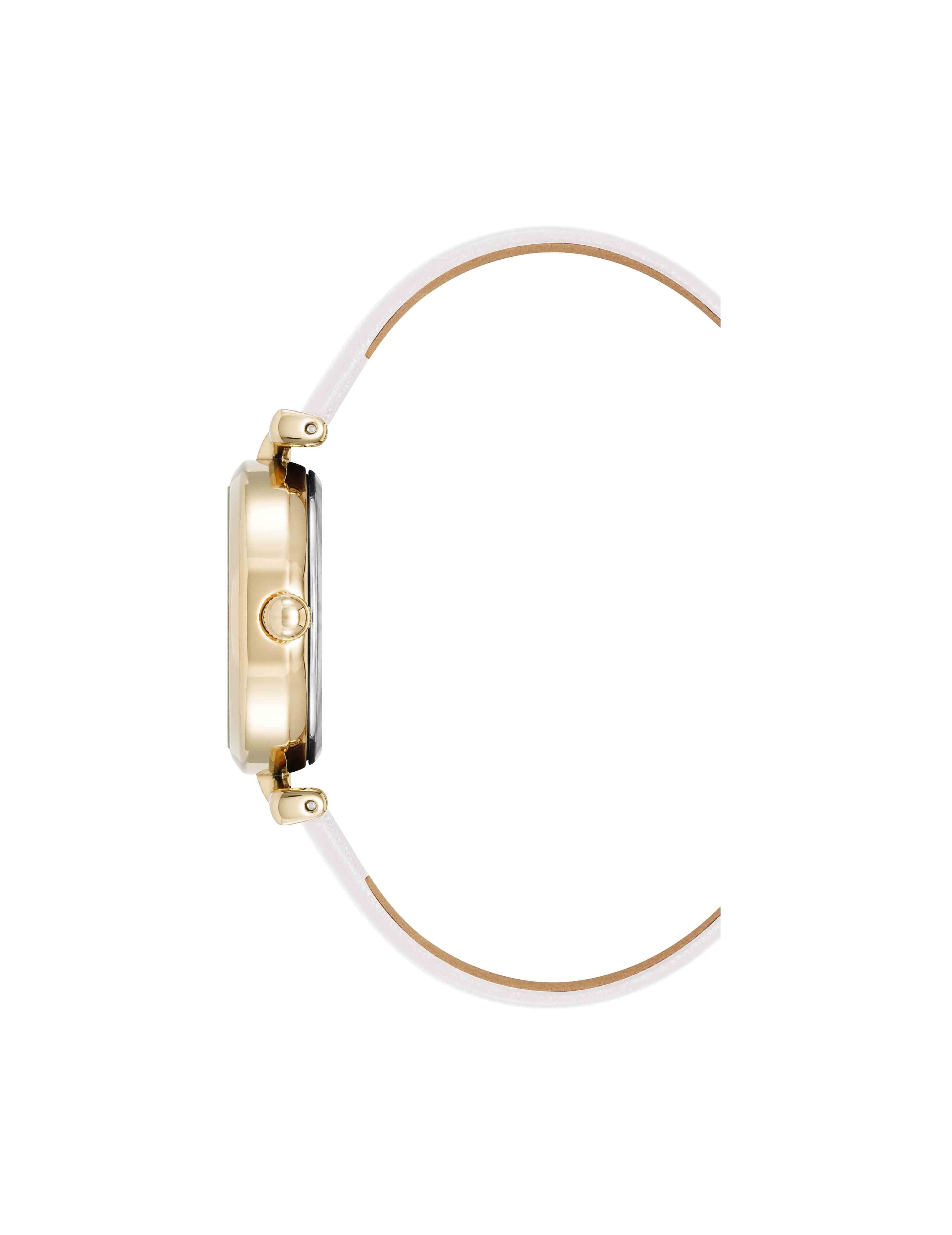Oval Case Sustainable Leather Watch - Anne Klein Gold-Tone/Ivory