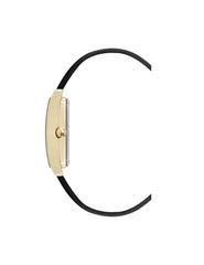 Rectangular Leather Band Watch - Anne Klein Gold-Tone/Black