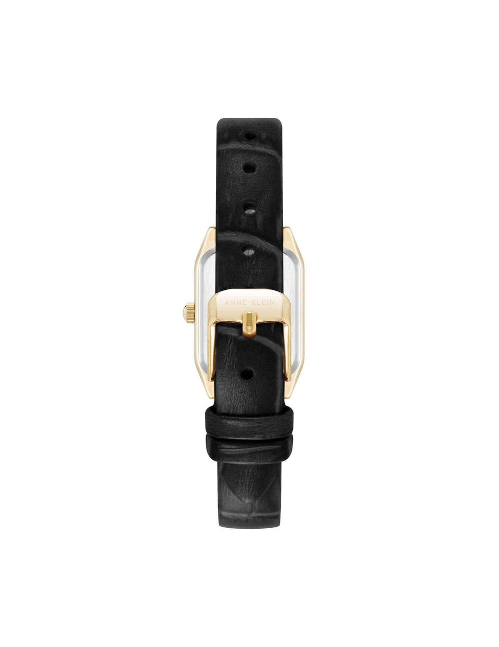Octagonal Sustainable Leather Band Watch - Anne Klein Gold-Tone/Black
