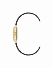 Octagonal Sustainable Leather Band Watch - Anne Klein Gold-Tone/Black