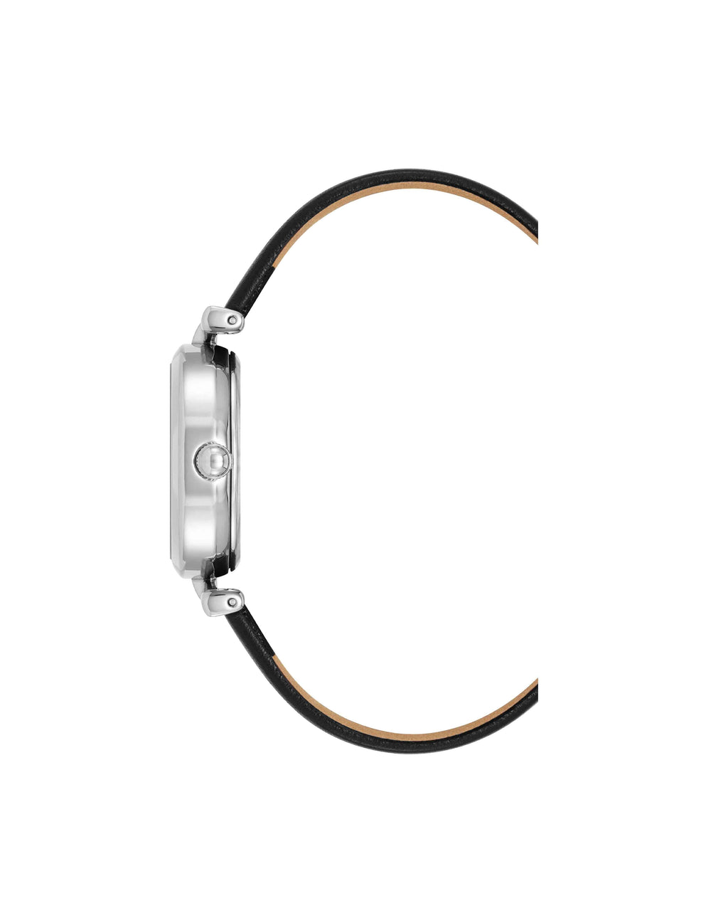 Oval Case Sustainable Leather Watch - Anne Klein Silver-Tone/Black